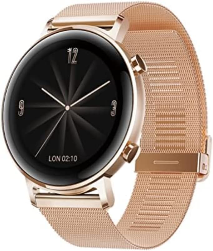 Huawei Watch GT 2 - 42mm - Refined Gold - Rose Gold Milanese Strap - (GPS)