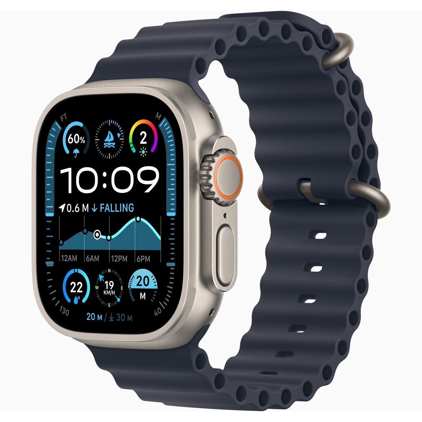 Apple Watch Ultra 2 - 49mm - Titanium - Titanium - Blue Ocean Band - (GPS + Cellular)