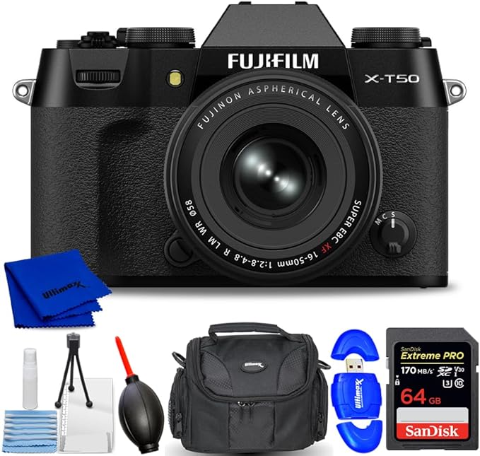 FUJIFILM X-T50 - Black - with 16-50mm Lens